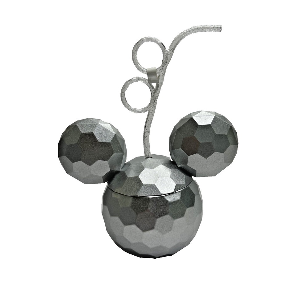 Walt Disney World Epcot Mickey Mouse Ears Drink Cup Straw Spaceship Earth - Picture 2 of 9